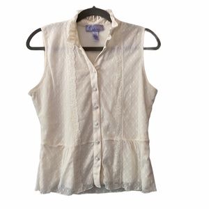 Nine & Co. Lace Sleeveless Blouse Size L